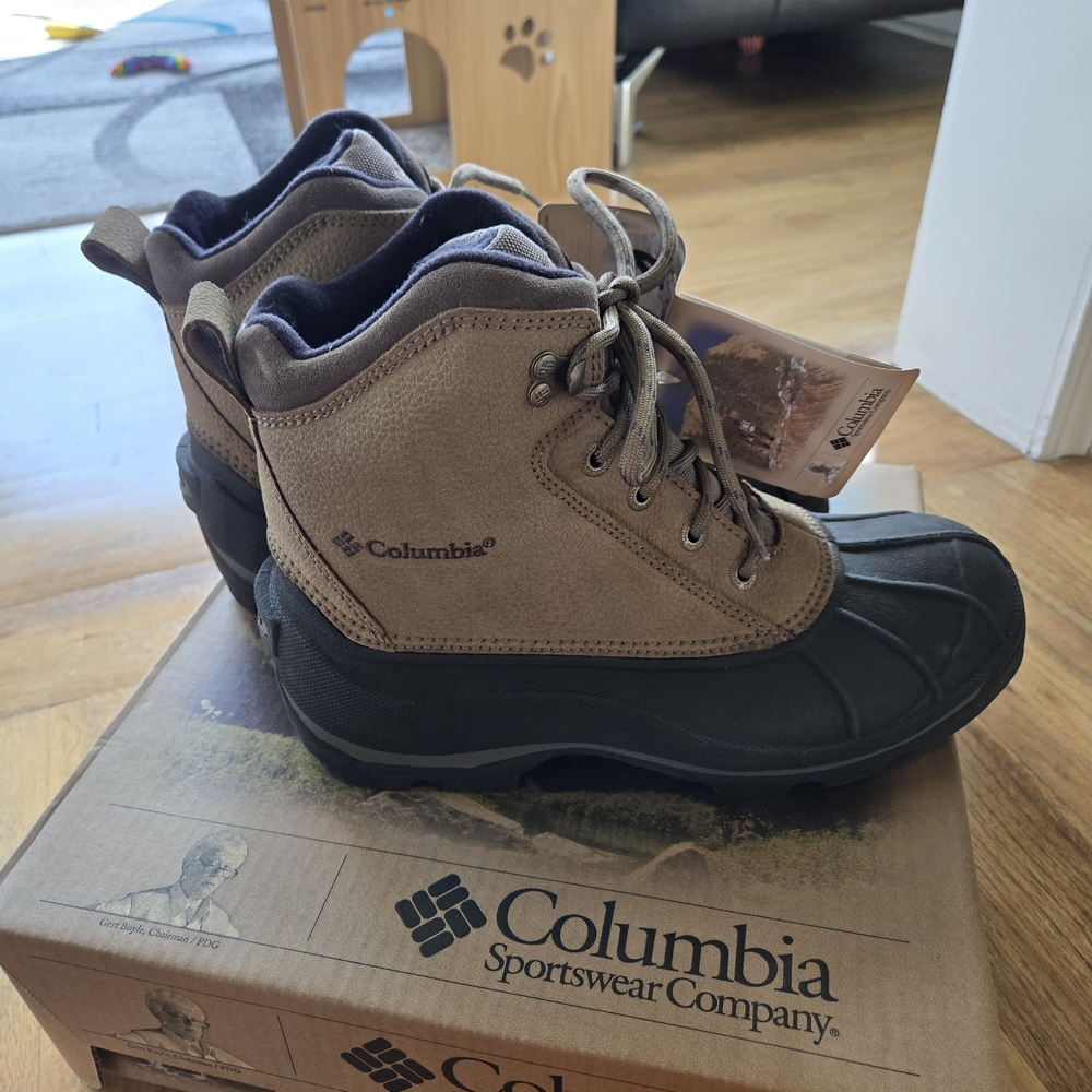 New Columbia Falmouth Men's Winter Hiking Work Waterproof Brown Boots Size 10.5